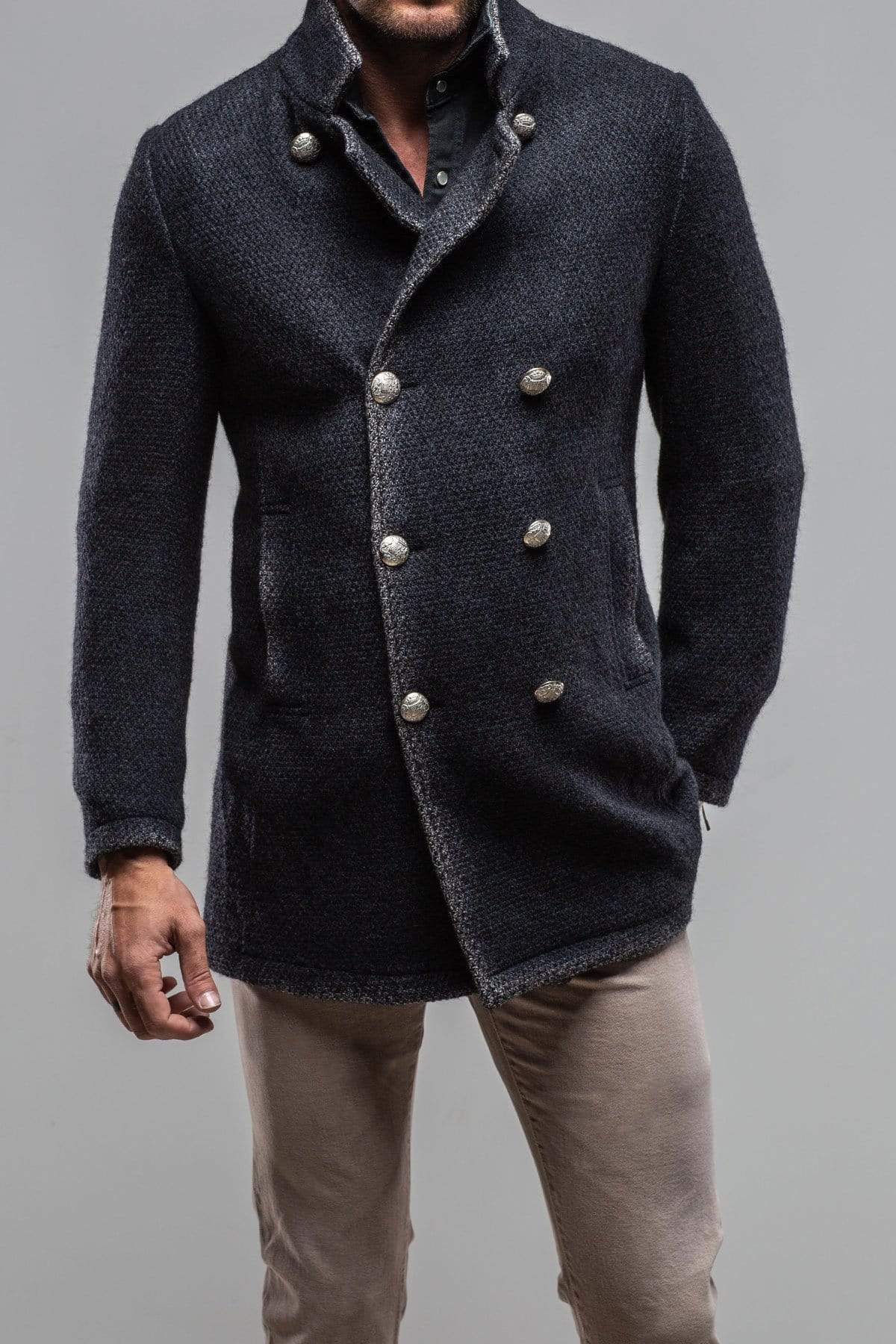 St. Christoff Wool Jacket In Navy - AXEL'S