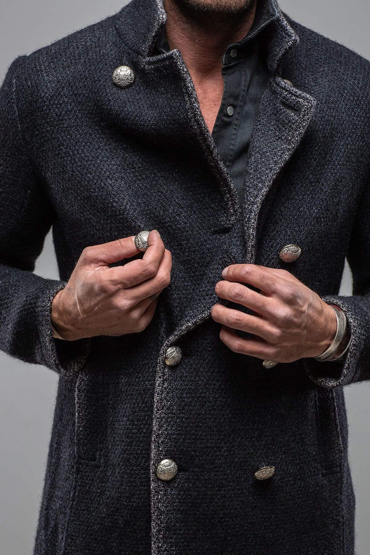 St. Christoff Wool Jacket In Navy - AXEL'S