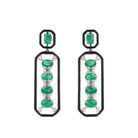 Djed Pillar Emerald & Onyx Earrings - AXEL'S