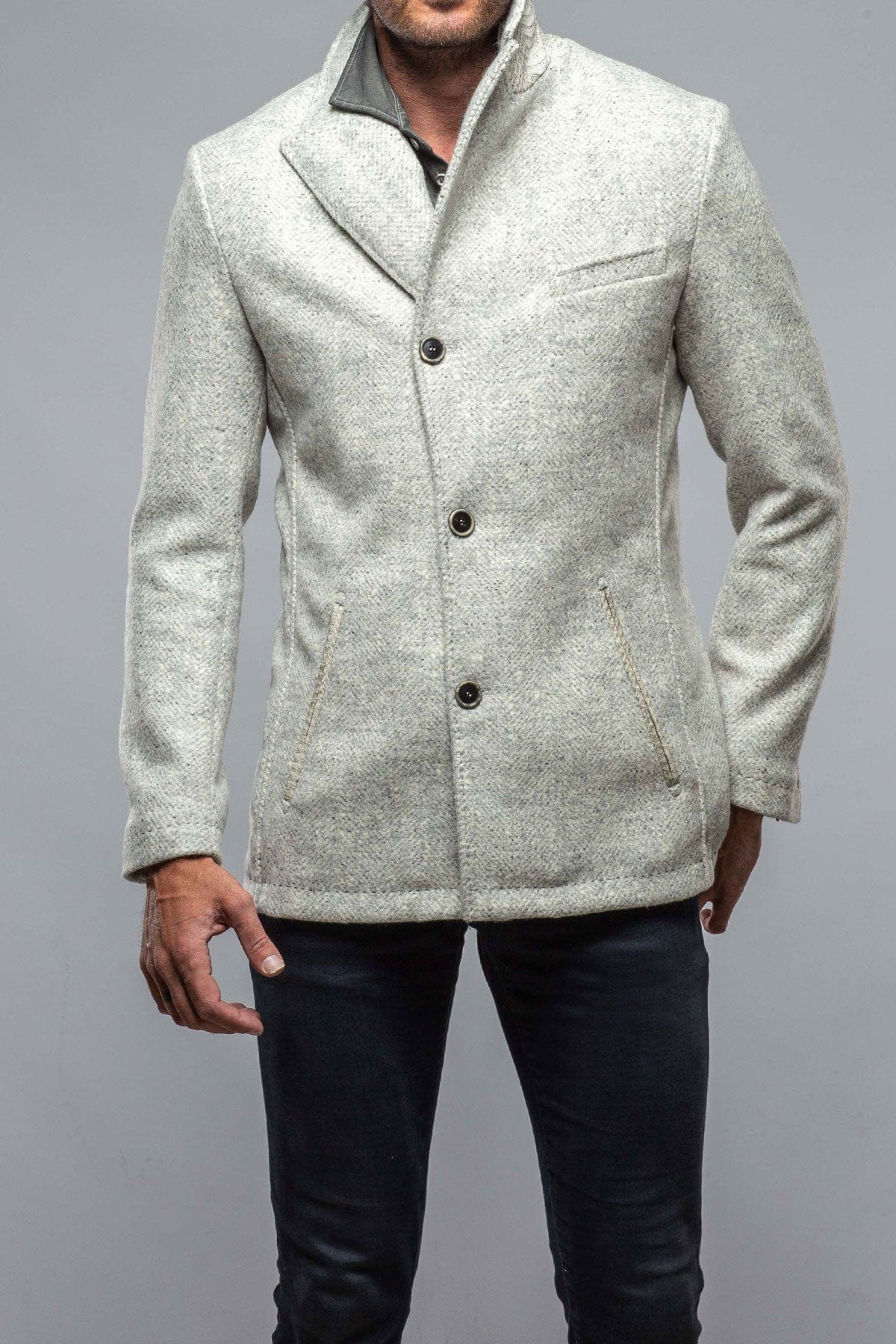 Tasman Topcoat With Snakeskin Trim - AXEL'S