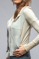 Cruiser Suede & Jersey Hoodie In Milk - AXEL'S