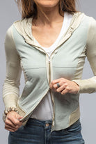Cruiser Suede & Jersey Hoodie In Milk - AXEL'S