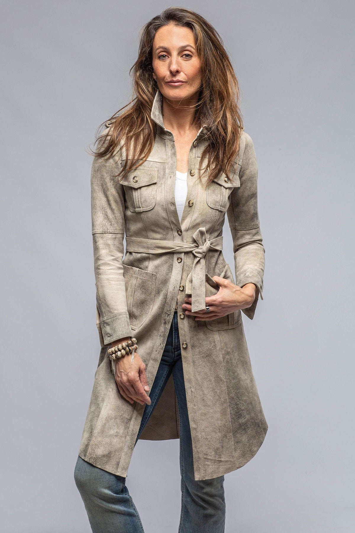 Savannah Long Leather Shirt/Dress in Dress - AXEL'S