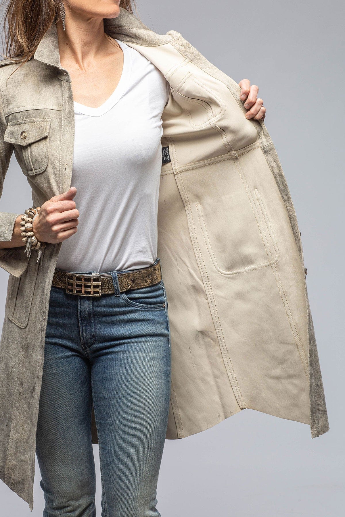 Savannah Long Leather Shirt/Dress in Dress - AXEL'S