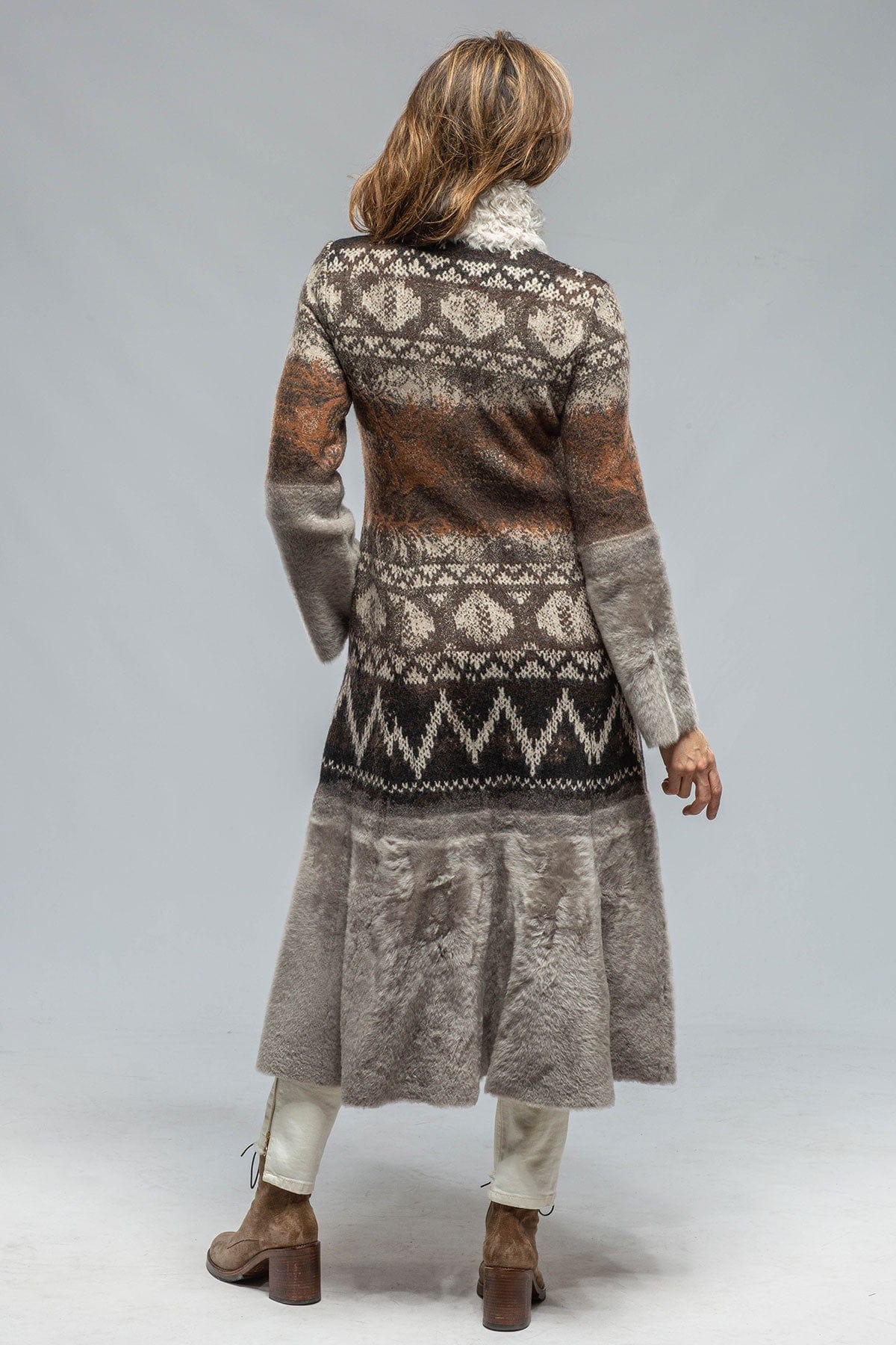 Sawatch Shearling Coat In Pearl Grey - AXEL'S