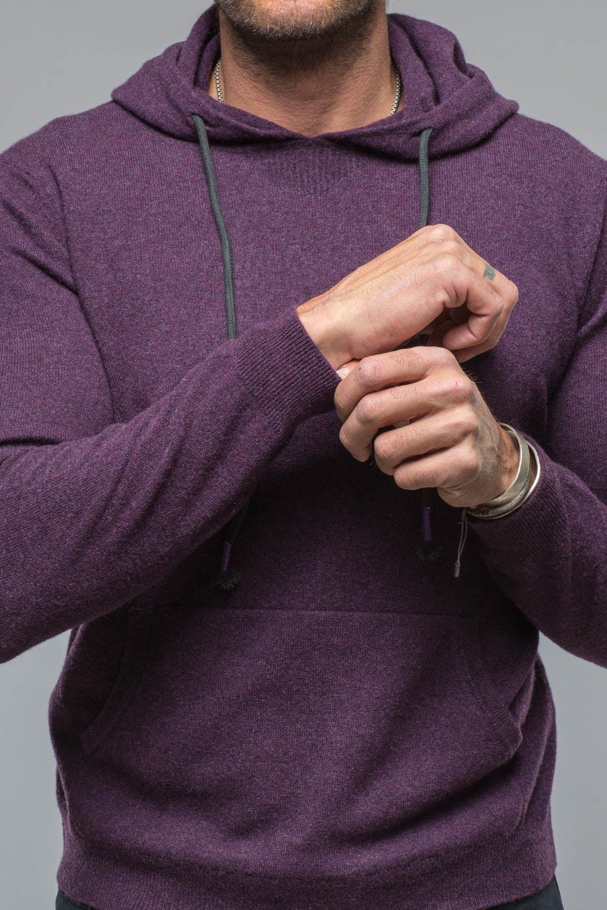 Florio Hooded Cashmere Sweater in Purple - AXEL'S