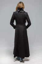 St. Petersburg Long Fur Trimmed Coat In Black - AXEL'S