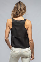 Zoe Top In Black Sharkskin - AXEL'S