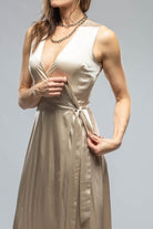 Frontward Wrap Dress In Bone - AXEL'S