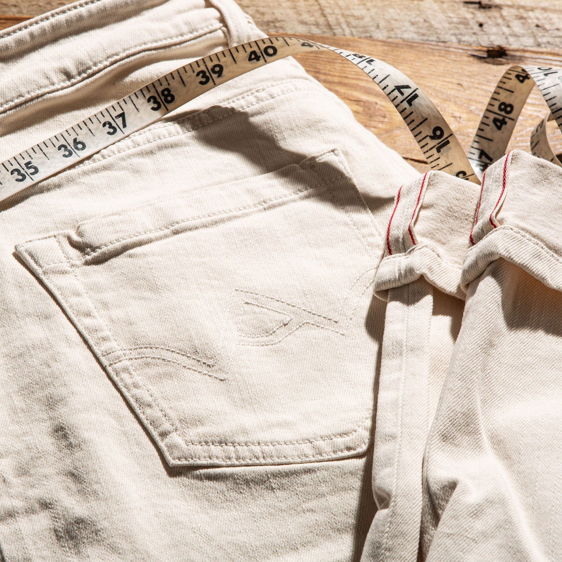 Axel's Premium Denim Tucson Selvedge Denim In Off White | Axel's