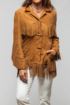Alan Michael Cassidy Lambskin Fringe Jacket In Whiskey Brown Ladies - Outerwear - Leather