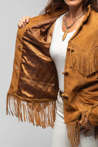 Alan Michael Cassidy Lambskin Fringe Jacket In Whiskey Brown Ladies - Outerwear - Leather