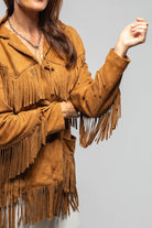 Alan Michael Cassidy Lambskin Fringe Jacket In Whiskey Brown Ladies - Outerwear - Leather