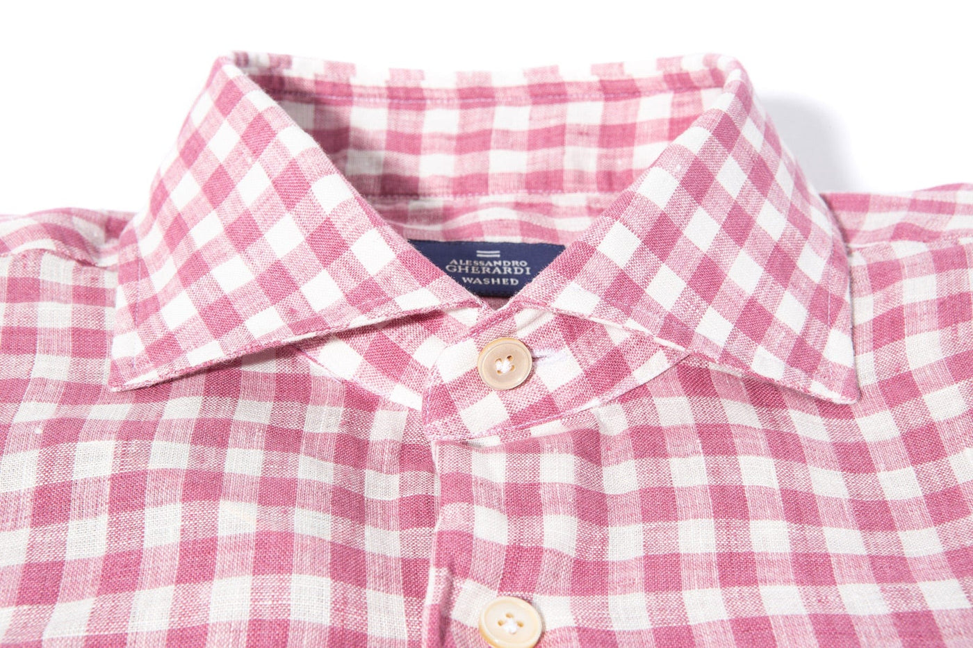 Davyd Washed Linen Check in Red - AXEL'S