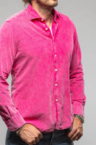 Alessandro Gherardi Elbert Corduroy Shirt In Fuchsia Mens - Shirts - Dress