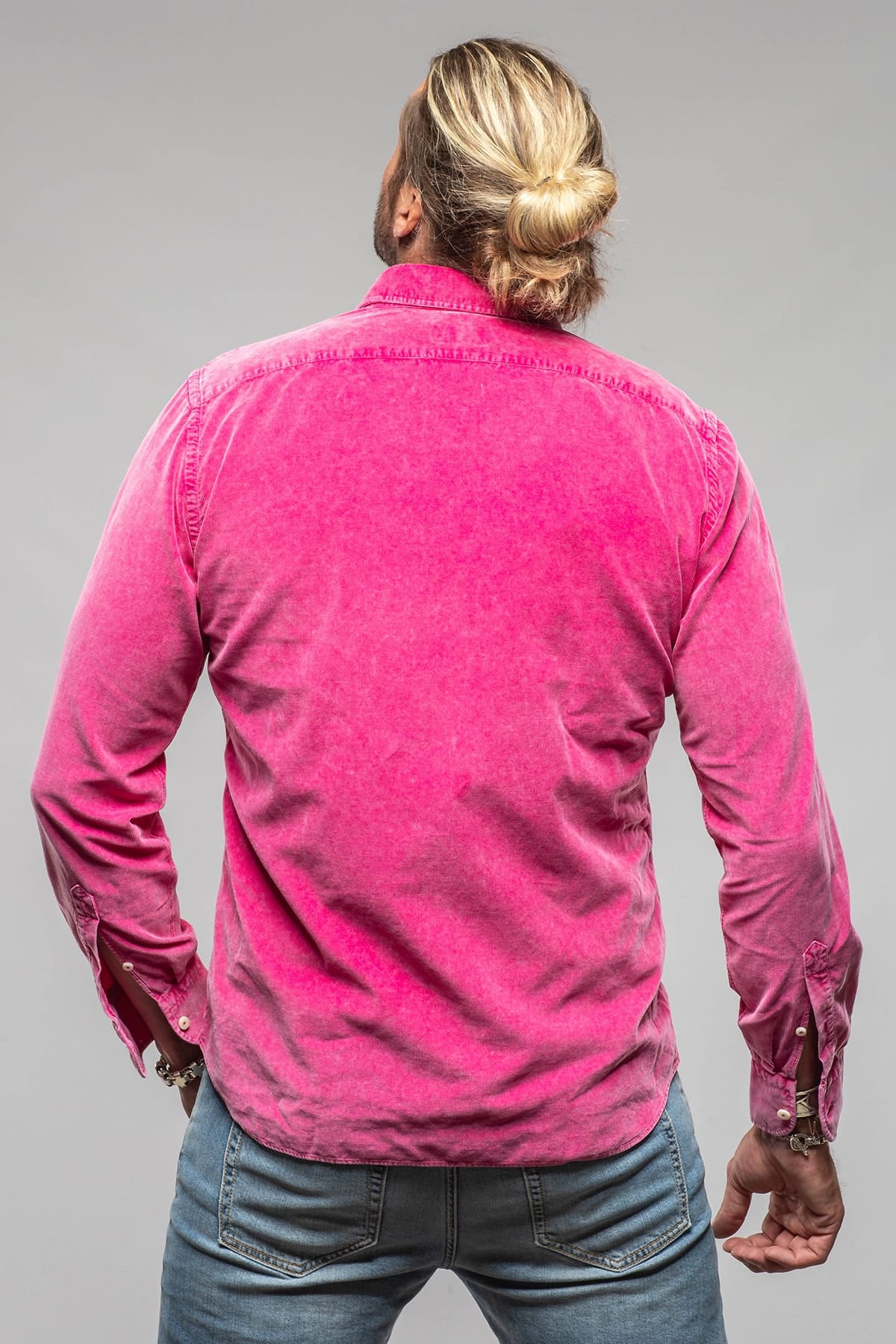 Alessandro Gherardi Elbert Corduroy Shirt In Fuchsia Mens - Shirts - Dress