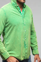 Alessandro Gherardi Elbert Corduroy Shirt In Green Mens - Shirts - Dress