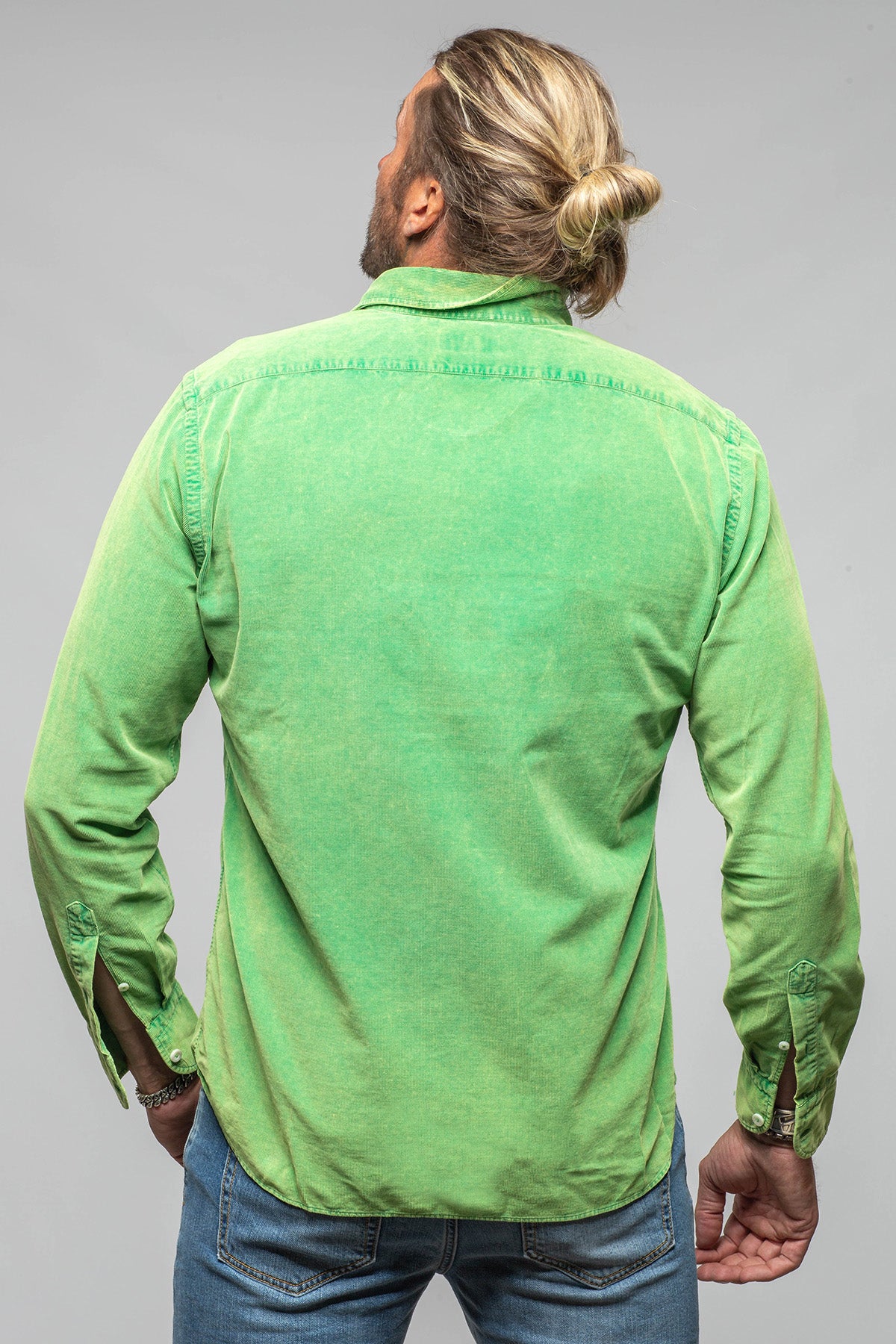 Alessandro Gherardi Elbert Corduroy Shirt In Green Mens - Shirts - Dress
