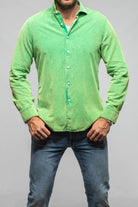 Alessandro Gherardi Elbert Corduroy Shirt In Green Mens - Shirts - Dress