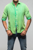 Alessandro Gherardi Elbert Corduroy Shirt In Green Mens - Shirts - Dress