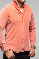 Alessandro Gherardi Elbert Corduroy Shirt In Orange Mens - Shirts - Dress