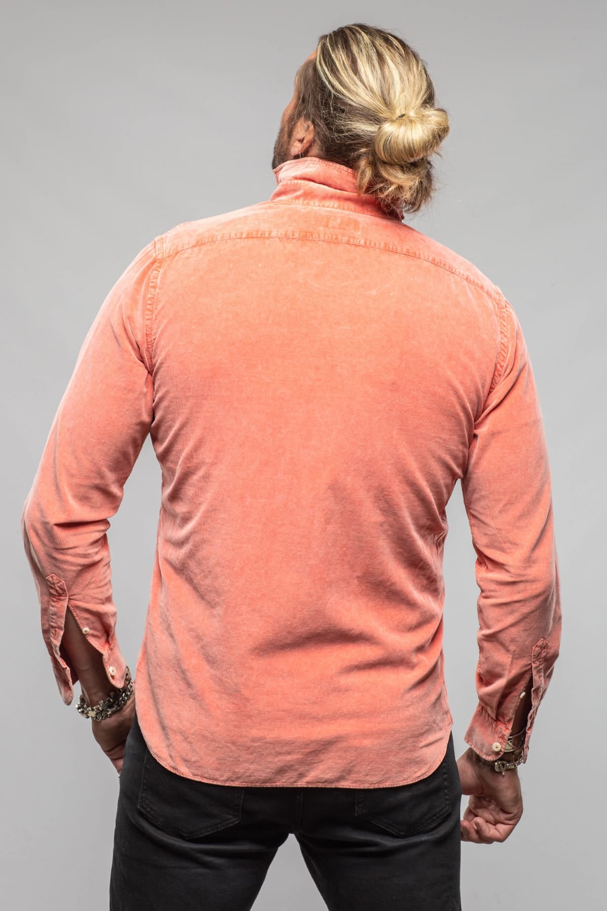 Alessandro Gherardi Elbert Corduroy Shirt In Orange Mens - Shirts - Dress
