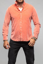 Alessandro Gherardi Elbert Corduroy Shirt In Orange Mens - Shirts - Dress