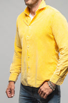Alessandro Gherardi Elbert Corduroy Shirt In Yellow Mens - Shirts - Dress