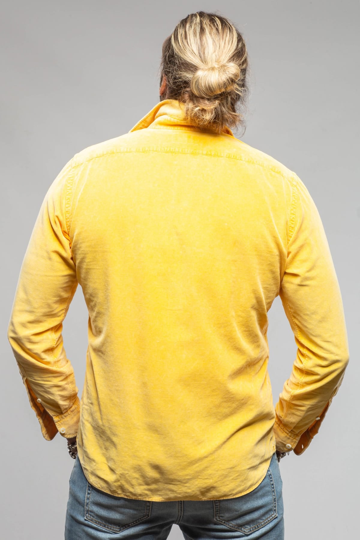 Alessandro Gherardi Elbert Corduroy Shirt In Yellow Mens - Shirts - Dress