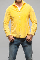 Alessandro Gherardi Elbert Corduroy Shirt In Yellow Mens - Shirts - Dress