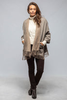 Evelina. Cashmere Cape In Taupe/Beige - AXEL'S