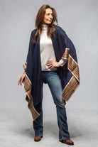 Nuvola Cashmere Silk Cape/Shawl In Navy - AXEL'S