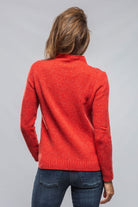 Anna Speckled Mock Neck Sweater In Red - AXEL'S