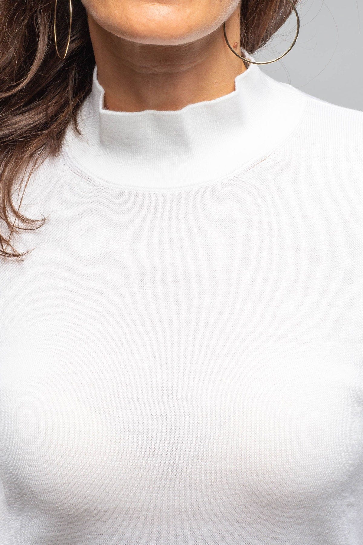 Aster Mock Neck Top In Ivory - AXEL'S