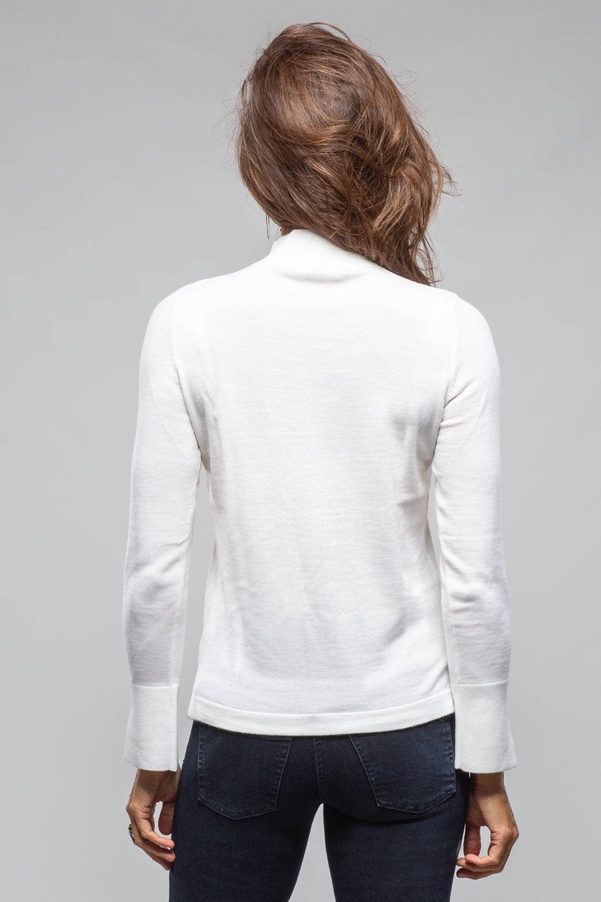 Aster Mock Neck Top In Ivory - AXEL'S