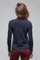 Aster Mock Neck Top In Navy - AXEL'S