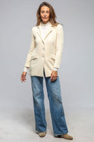 Barbara Long Blazer In Ivory - AXEL'S