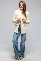 Barbara Long Blazer In Ivory - AXEL'S