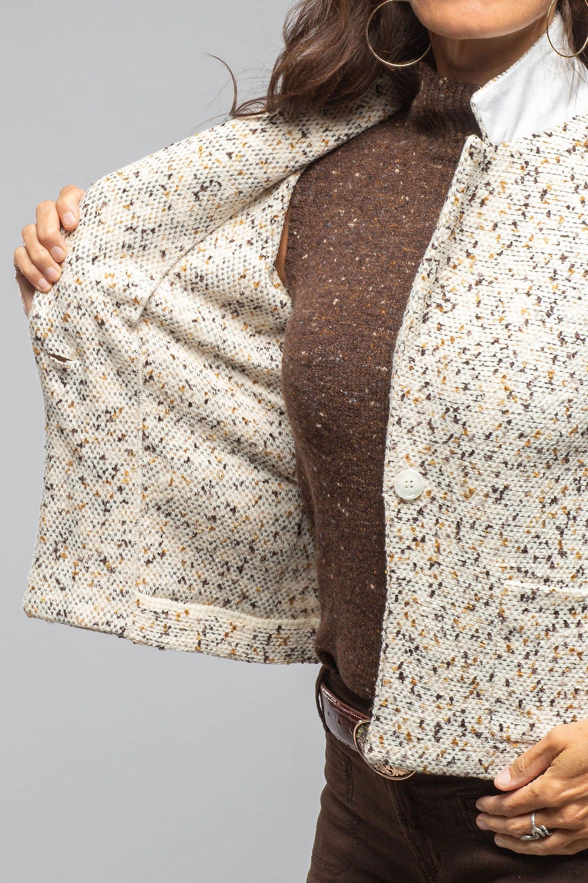 Catarina Single Button Jacket In Tweed - AXEL'S
