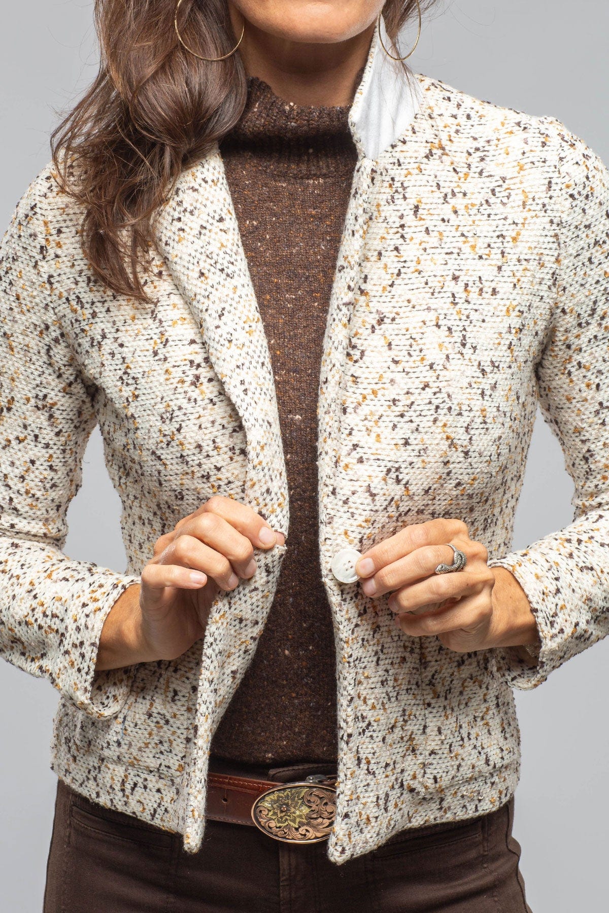 Catarina Single Button Jacket In Tweed - AXEL'S