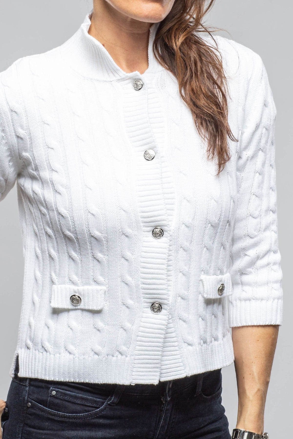 Amina Rubinacci Naxos Short Sweater In White | Ladies - Sweaters