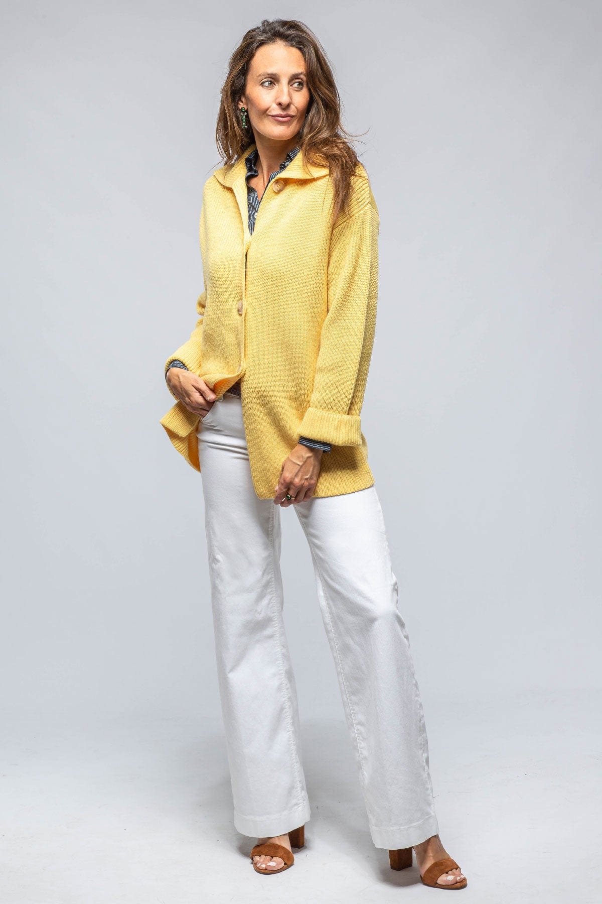 Agnona open-knit cashmere cardigan - Yellow