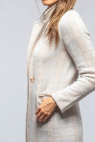 Paseo Long Coat In White/Nougat/Beige/Grey Plaid - AXEL'S