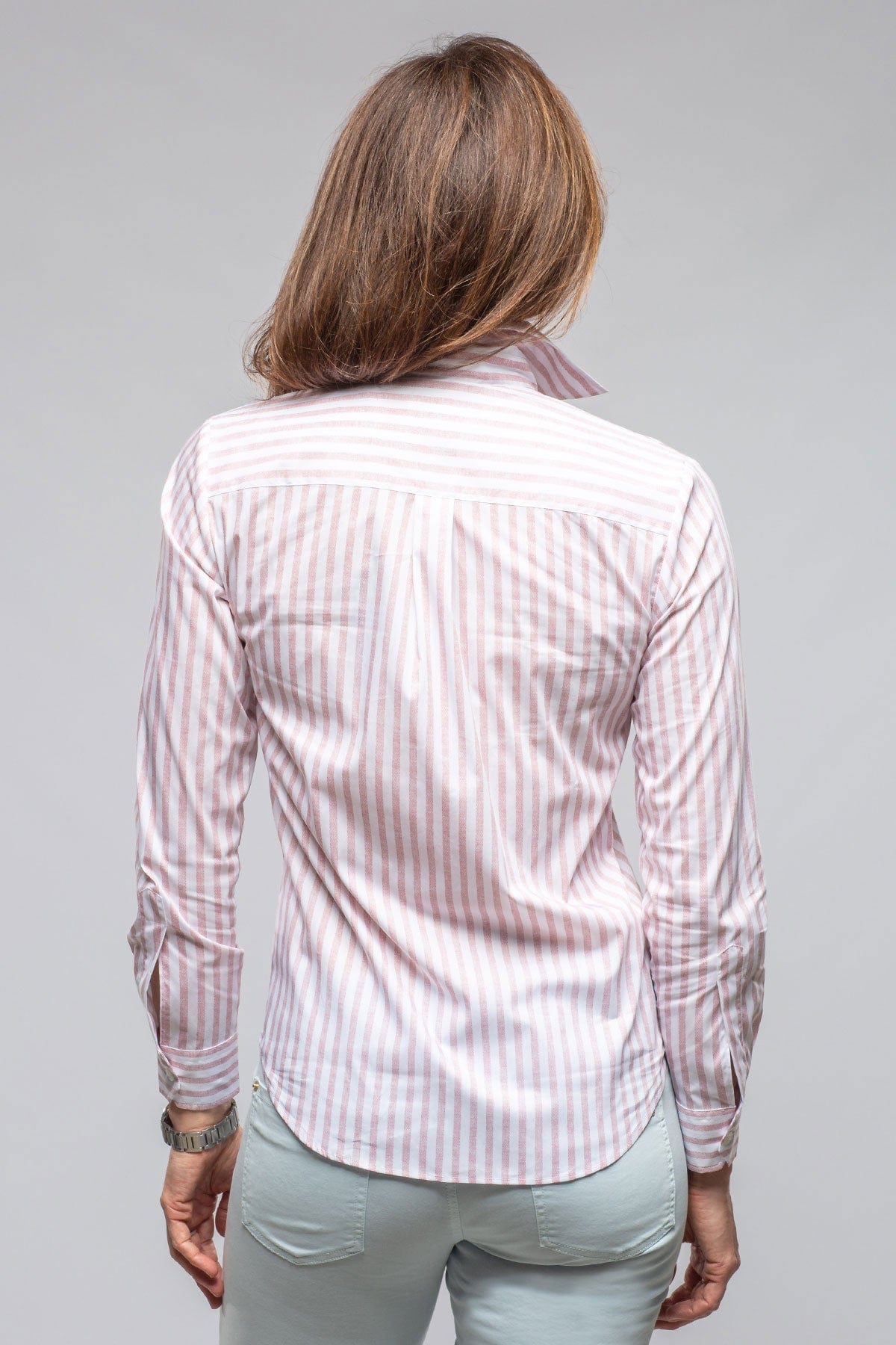 Syrna Striped Cotton Shirt In Ballerina - AXEL'S