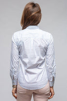 Syrna Striped Cotton Shirt In Denim - AXEL'S