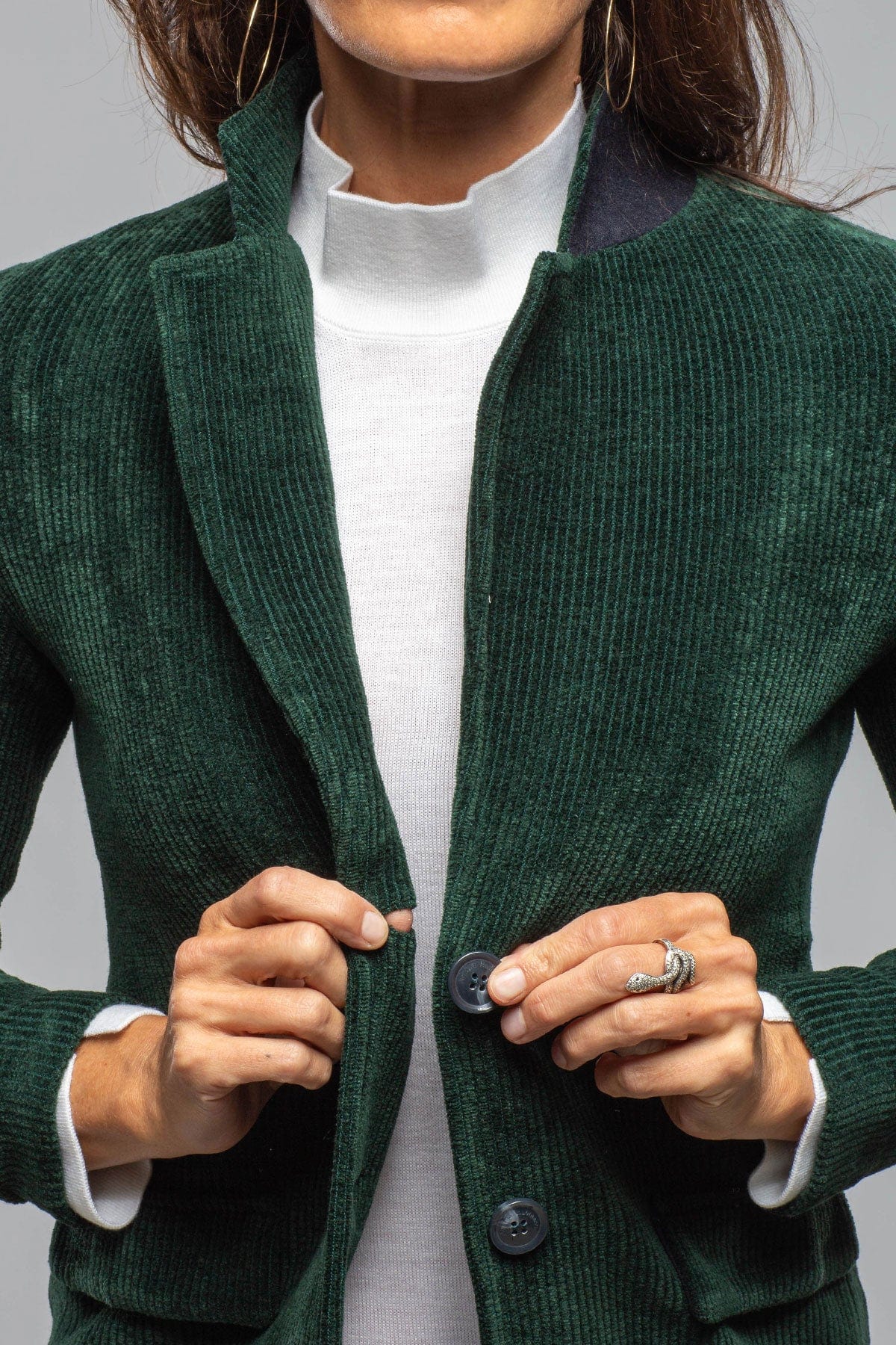 Voltaire Velvet Cord Blazer In Malachite - AXEL'S