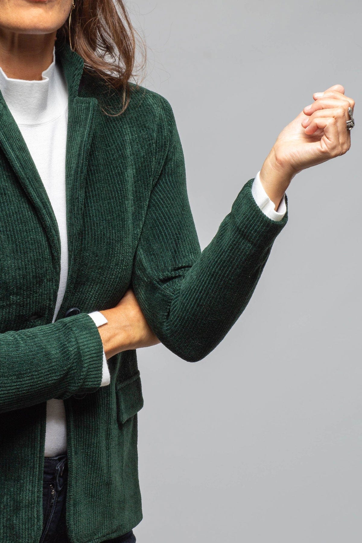 Voltaire Velvet Cord Blazer In Malachite - AXEL'S