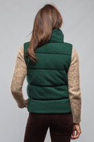Amina Rubinacci Yeva Wool Cashmere Puffer Vest In Malachite Ladies - Outerwear - Cloth