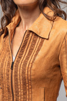 Acoma Lambskin Jacket Weave Detail In Clay - AXEL'S