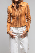 Acoma Lambskin Jacket Weave Detail In Clay - AXEL'S